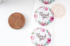 Sticker thank you flowers preparation gift package, gift packaging, thanks, Roll of 500, X1 G3289