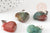 Pendentif coeur agate indienne naturelle laiton platine 22mm, pendentif pour création bijou amour X1 G9261