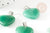 Pendentif coeur aventurine verte naturelle laiton platine 22mm, pendentif pour création bijou amour X1 G9264