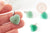 Pendentif coeur aventurine verte naturelle laiton platine 22mm, pendentif pour création bijou amour X1 G9264