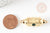 Pendentif Connecteur tube talisman zircon vert doré 18K 34mm BONHEUR, connecteur laiton pour créations bijoux bonheur, X1  G9237
