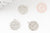 Pendentif estampe filigrane rond motif vagues laiton platine 14mm, Pendentif léger pour création bijoux argent, X2 G9298