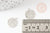Pendentif estampe filigrane rond motif vagues laiton platine 14mm, Pendentif léger pour création bijoux argent, X2 G9298