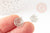 Pendentif estampe filigrane rond Fleur rose laiton platine 14.5mm, Pendentif léger pour création bijoux argent, X2 G9305