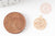 Pendentif estampe filigrane rond Fleur rose laiton doré clair 14.5mm, Pendentif léger pour création bijoux or, X2 G9291