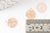 Pendentif estampe filigrane rond Fleur rose laiton doré clair 14.5mm, Pendentif léger pour création bijoux or, X2 G9291