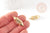 Pendentif Connecteur tube talisman zircon blanc laiton doré 18K 34mm YOU BACK,  créations bijoux bonheur, X1 G9330