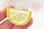 Lemon yellow iron-on embroidered patch, clothing customization 46.5mm, iron-on patch, embroidered patch, X2 G8764