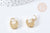 Mini Art Deco hoop earrings in 18K gold-plated brass 18mm, a pair of gold earrings for pierced ears, the pair G2687 
