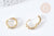 Mini 18K gold brass zircon hoop earrings 15mm, a pair of gold earrings for pierced ears, the pair G8760 
