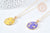 Gold enameled star medal necklace 304 stainless steel enameled 45-50mm, Mother's Day birthday gift idea for women, unit G7647 