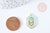 Hexagon pendant Heart colored enamel golden brass 23x13x2mm, colorful pendant, heart pendant, golden brass, 23mm G8860
