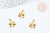 304 gold stainless steel star charm pendant 14mm, nickel-free pendant for jewelry creation X1 G8813