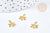 304 gold stainless steel star charm pendant 14mm, nickel-free pendant for jewelry creation X1 G8813