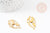 Gold bird oval connector pendant, hummingbird brass pendant, nickel free, 33.5mm, unit G4036