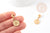 Penny round gold zamac medal pendant 2.1cm, gold pendant, medallion, gold metal, X1 G0355