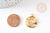 18K gold zodiac sun pendant and zircons, horoscope, lucky charm, gold brass, Sun pendant, 22mm, X1 G6826
