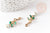 White enamel pink flower pendant, gold zamac pendant, brass jewelry, flower jewelry creation, gold zamac pendant, unit, 28mm G3711
