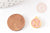 Round gold zamac initial light pink enamel pendant 14mm, Women's pendant, gold metal, initial pendant, 14mm, X1 G2933
