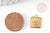 Pendentif médaille carré oeil protecteur laiton brut 16mm, une médaille dorée en laiton brut X2 G9185