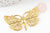 Gold brass butterfly filigree print pendant, Very thin and light pendant, 24x43mm,X2 G4119