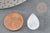 Faceted quartz drop cabochon 18mm, natural stone drop cabochon, rock crystal cabochon, stone cabochon, natural quartz, unit, G5398