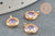 Round gold pendant 24 carat pink crystal, crystal pendant, golden pendant, pink crystal, jewelry creation, 10mm, unit, G2183