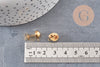 Clous puces oreille boule avec anneau acier 201 doré inoxydable 8mm, la paire (G11019)