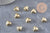 Gold-plated plastic domed heart-shaped bead, 13x15mm, x10 VALID