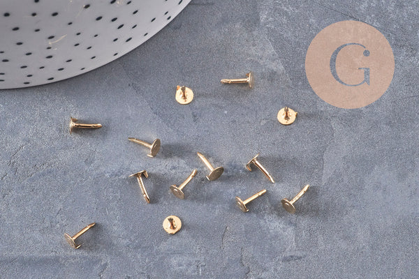 Support pour pin's laiton doré 8mm, x10 (G11020)