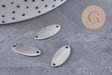Pendentif connecteur ovale acier 201 inoxydable platine 17mm, x5 (G11022)