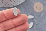 Pendentif connecteur ovale acier 201 inoxydable platine 17mm, x5 (G11022)