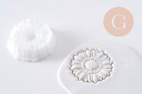 Emporte-Pièce Pâte polymère rond Fleur tournesol créole interchangeable 30mm, x1 (G10996)