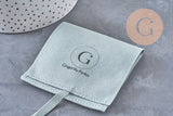 Pochette microfibre suédée cadeau bijou personnalisée,x1 ou x5 (G10993)