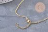 Collier chaine acier inoxydable doré 14k 1.5/45cm, x1 (G6745)
