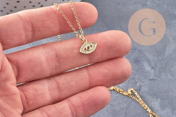 Collier chaine acier inoxydable doré 14k 1.5/45cm, x1 (G6745)