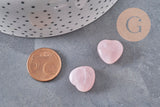 Perle coeur acrylique imitation pierre 15mm, x10 (G11040)