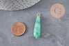 Pendentif goutte aventurine naturel laiton & acier doré 38mm, x1 (G11051) VALIDE