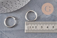 Créoles interchangeable acier 304 inoxydable platine 20mm, x1 paire (G11048)