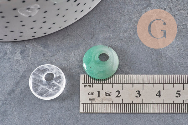 Pendentif rond avec trou pierre naturelle 18mm, x1 (G11067)