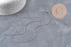 Collier Chaine serpent acier inoxydable platine 1mm/42.5cm, x1 (G11057)