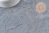 Collier chaine serpent acier inoxydable platine 1.5mm/45cm, x1 (G11065)