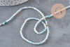 Perles Agate naturelle bleu ciel facettées 3mm, x1 fil de 38cm (G11094)