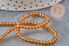 Perles abacus cristal jaune doré transparent 3.5mm, x1 fil de 29cm (G11068)