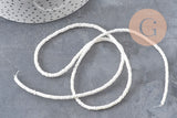 Perles heishi coquillage naturel blanc 3-4mm x1 fil de 60cm (G11092)