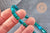 Perle tube en chrysocolle naturelle verte 6x3-9mm, x1 fil de 38cm (G1221)