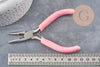 Pince plate bec fin fabrication de bijoux acier support rose 11.5cm, x1 (G11062)