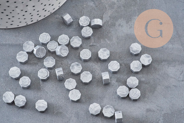 Granulés cire argent à cacheter, fourniture pour sceaux personnalisés pour sceaux et invitations de mariage DIY, x100 (G4175)