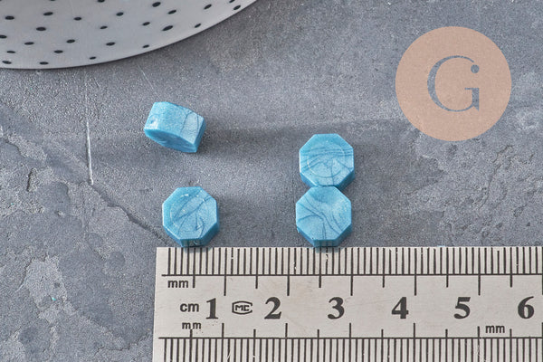 Granulés cire bleu moyen nacré à cacheter, fourniture pour création sceaux personnalisés pour sceaux et invitations de mariage, x100 (G6213)