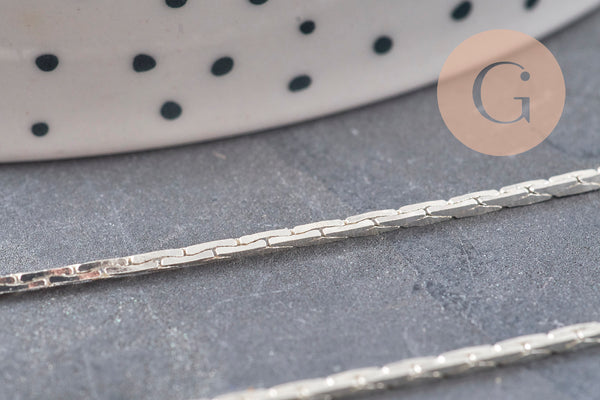 Chaine argentée serpent argentée 1.5 mm, x 5Mètres (G0734)